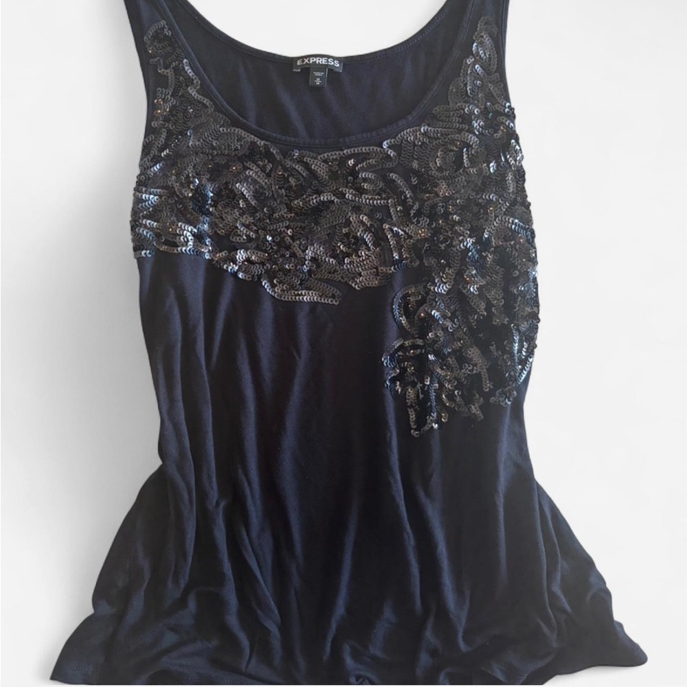 Express Black Sequin Embellished Women's Top
